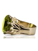 Geltonasis peridotas 14k geltono aukso Žiedas Vintage vrc029y